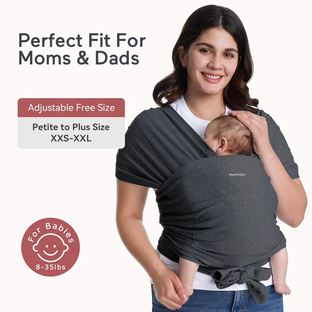 Baby Wrap Carrier, Easy to Wear Infant Carrier Slings, Lightweight Adjustable Hands Free Baby Sling, for Newborn to Toddler 8-35 Lbs