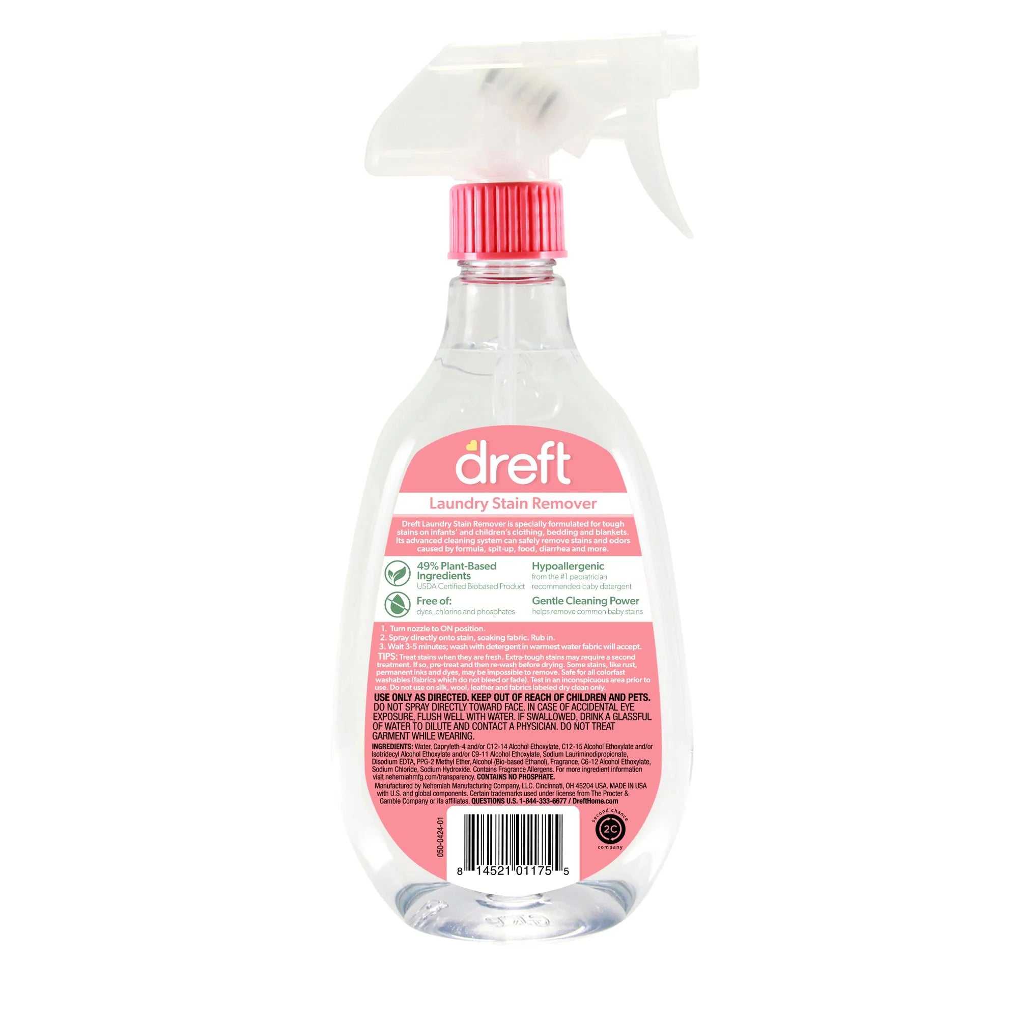 Plant Based Baby Spray and Wash Laundry Stain Remover, Baby Essentials, 24 Oz