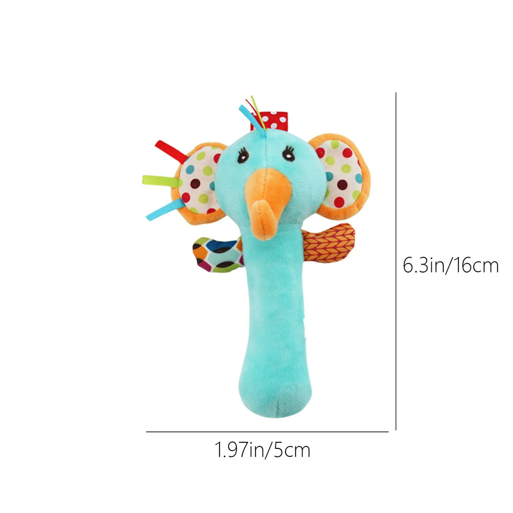 Tarmeek Baby Soft Rattles Shaker Teething for 0-6 Months Newborn,Infant Developmental Hand Grip Baby Cute Stuffed Animal Doll for 6-12 Months Toddlers,Birthday Gifts for Kids