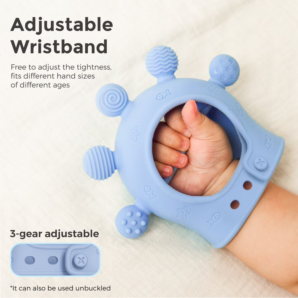 Silicone Baby Teether Diver Blue, Teething Relief Toys for Infant 0-12 Months, 1 Count