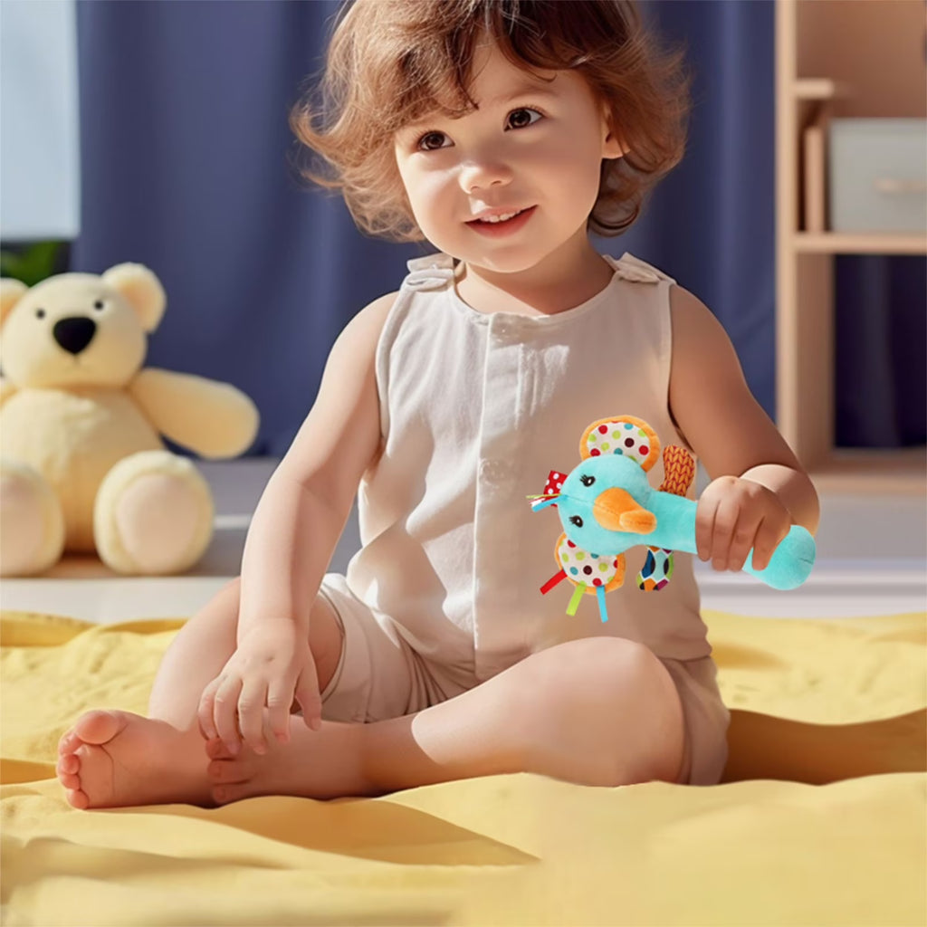 Tarmeek Baby Soft Rattles Shaker Teething for 0-6 Months Newborn,Infant Developmental Hand Grip Baby Cute Stuffed Animal Doll for 6-12 Months Toddlers,Birthday Gifts for Kids