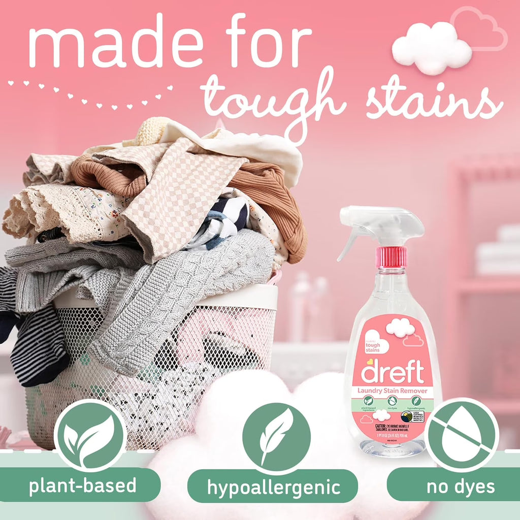 Plant Based Baby Spray and Wash Laundry Stain Remover, Baby Essentials, 24 Oz